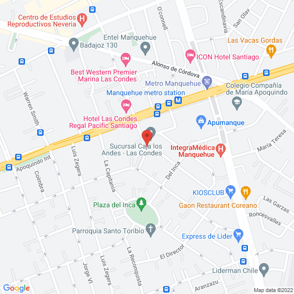 Map of Parada y Gallo Odontologos Asociados Ltda.