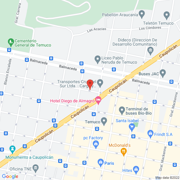 Map of Proaraucania.cl