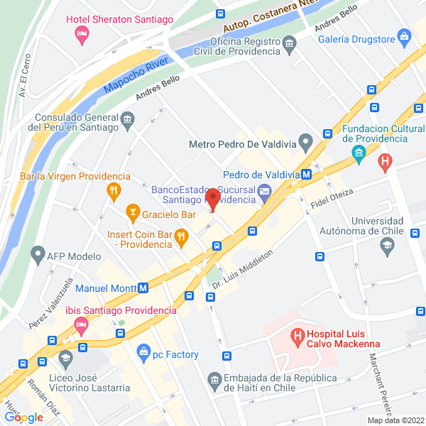 Map of Psiquiatría Adultos - Loreto Neves Müller - Christian Arévalo Rodríguez