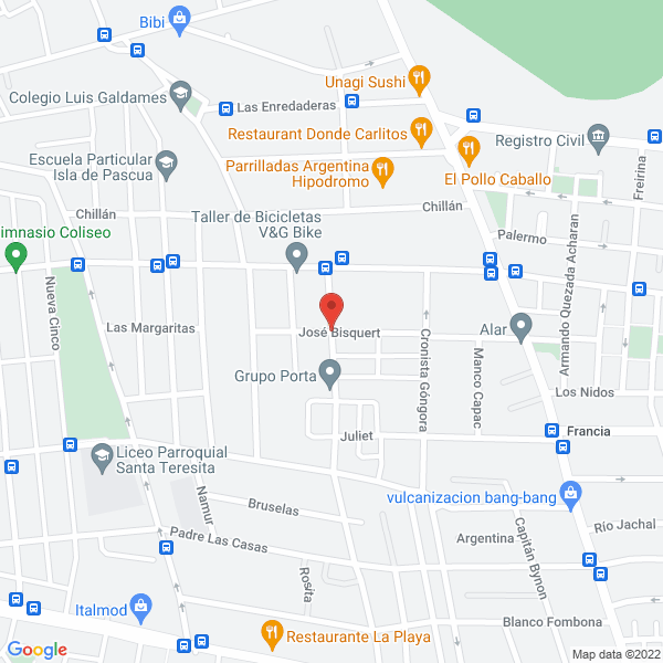 Map of Palacios Prevención de Riesgo