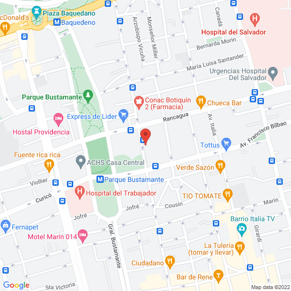 Map of Rimac Restaurant Peruano