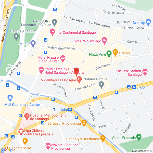 Map of Santiago Convention Bureau