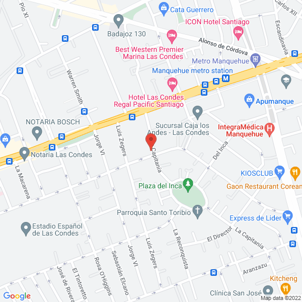 Map of S.A. Irarrázaval Z.