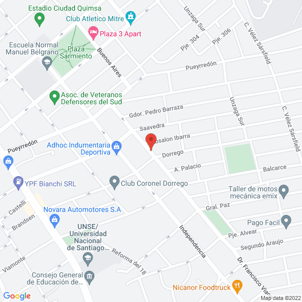 Map of Sindicato de Maestros Especiales - Docentes y Empleados de la Educacion de Santiago del Estero
