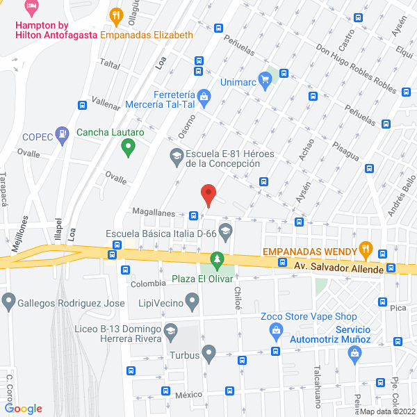 Map of Tapicería Montes e Hijos y Compañía Limitada