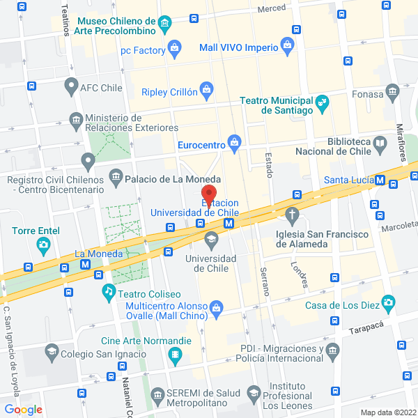 Map of Transantiago