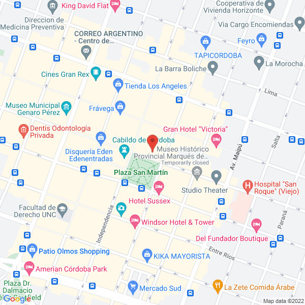 Map of Sindicato de Empleados Legislativos de Cordoba