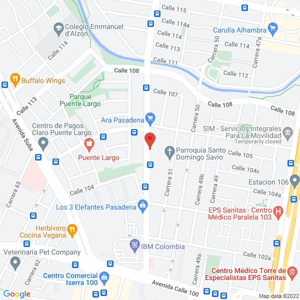 Map of Clínica De Ropa Pasadena