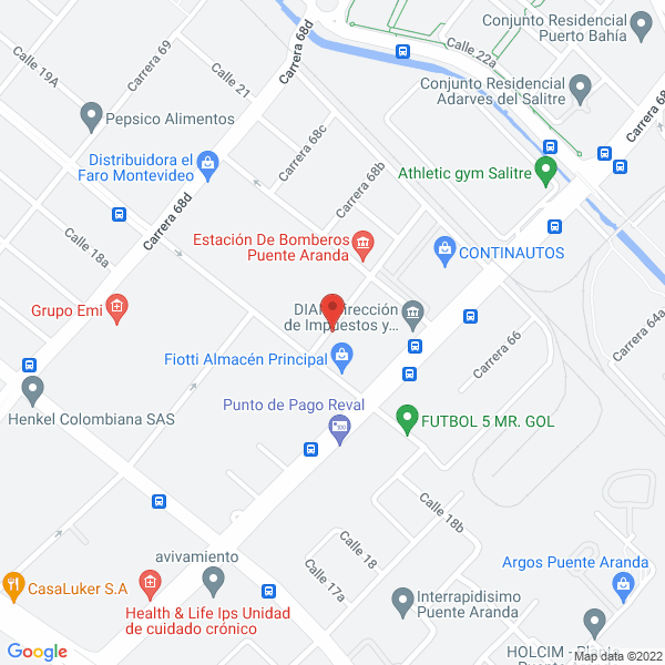 Map of Proalimentrade Ltda.