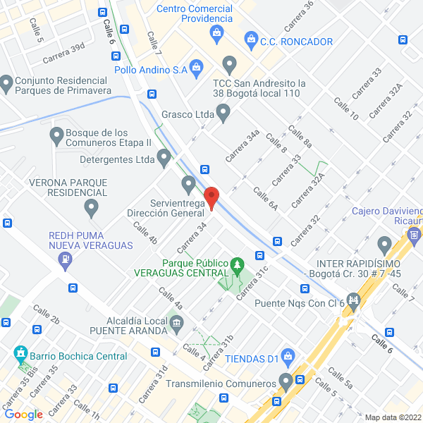 Map of Cooperativa De La Organización Servientrega