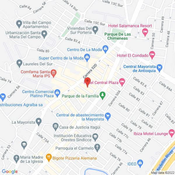 Map of Creaciones Zoom Blue
