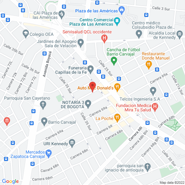 Map of Inversiones Cawa S.A.S.