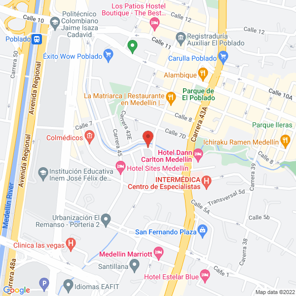 Map of Javier Vera Arquitectos S.A.S.