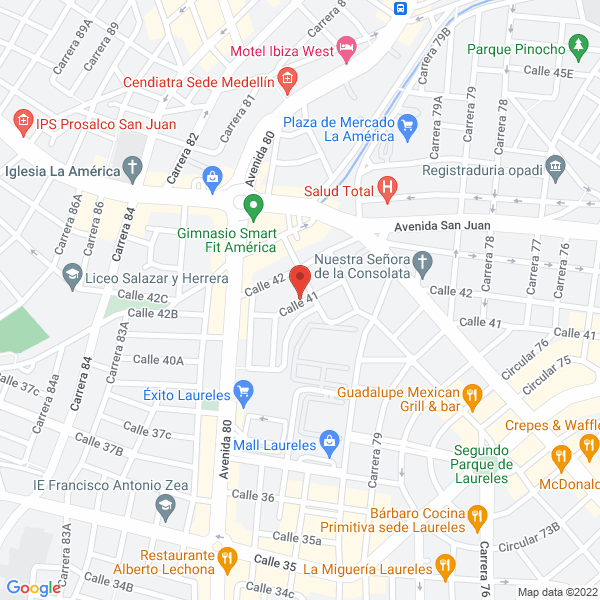 Map of Defensoría Del Pueblo Regional Medellín
