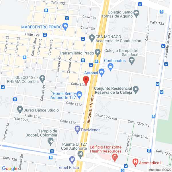 Map of Estadero Autopista Norte