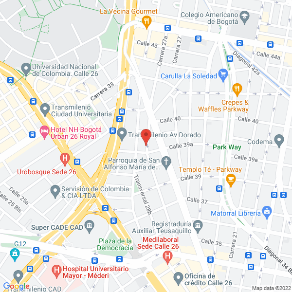 Map of Academia Colombiana De Ciencias Exactas Físicas Y Naturales