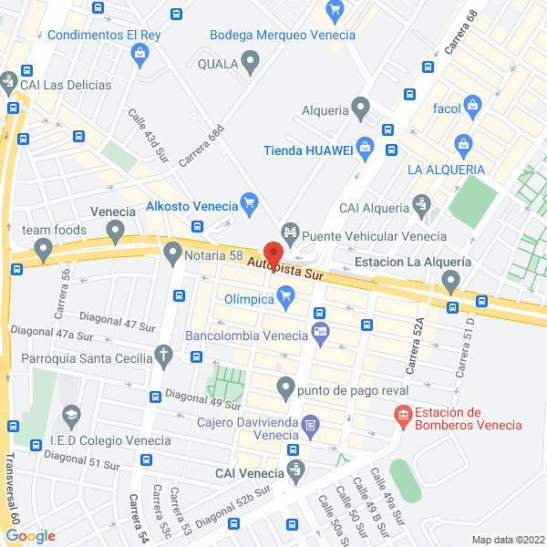 Map of Erney Aldana Baquero