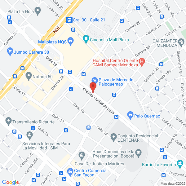 Map of El Calamar Rojo