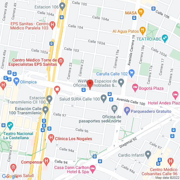 Map of Asociación Colombiana De Endodoncia Ace