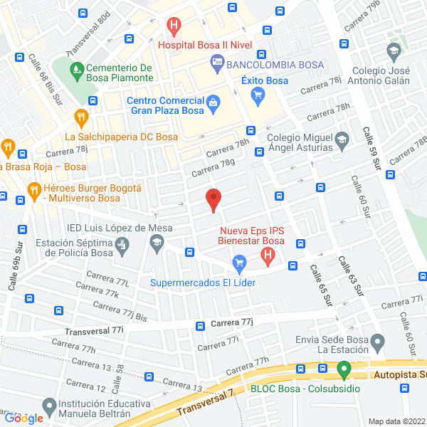Map of Construcciones J J C Sas