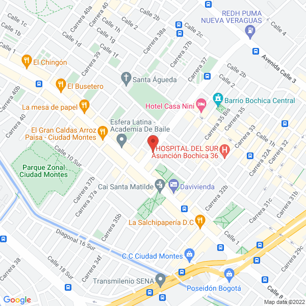 Map of Profesionales En Aluminios Y Vidrios S.A.S.