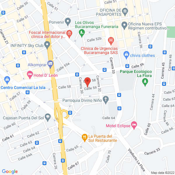 Map of Urantía Medicina Homeopática Bucaramanga