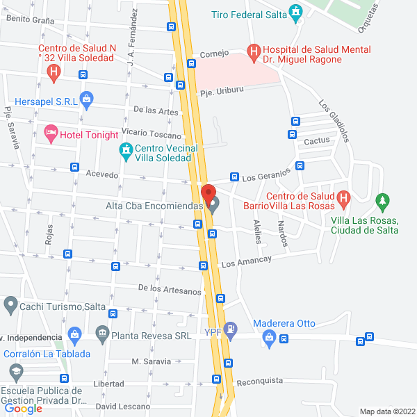 Map of Pedrazzoli Equipamientos Comerciales