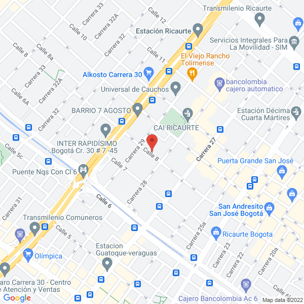 Map of Comercializadora De Aceros Y Servicios S.A.S.