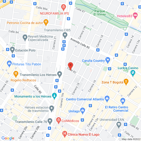 Map of Vivir S.A. Medicina Prepagada