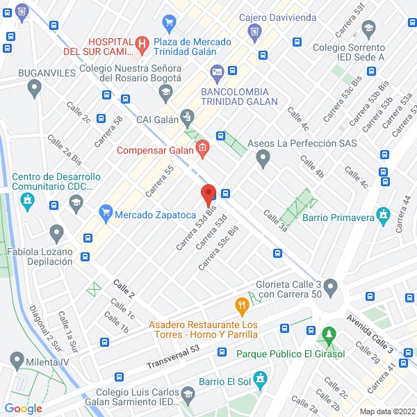 Map of Universal De Cercas