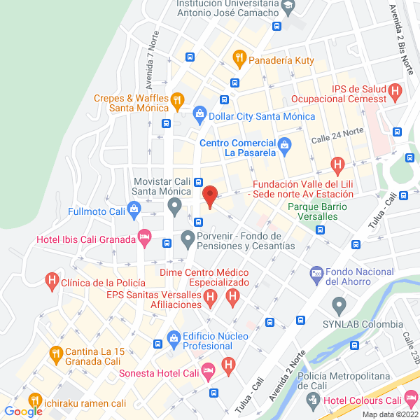 Map of U.M.O. Unidad Médica Ocupacional