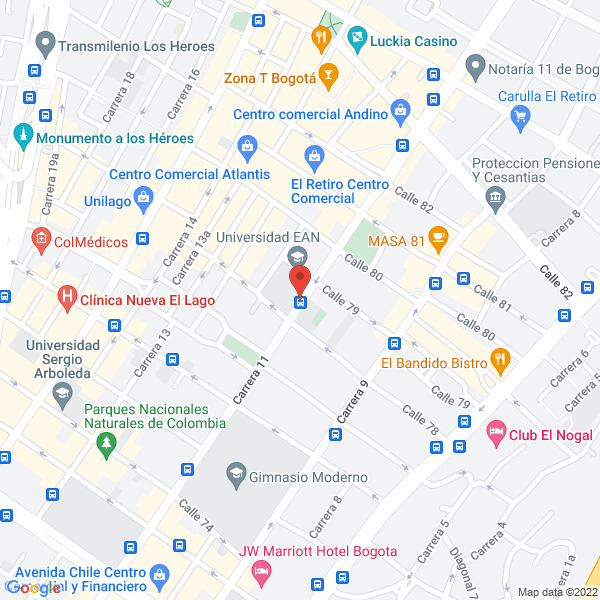 Map of Universidad E.A.N.