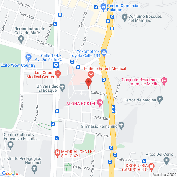 Map of Colegio Bilingue De La Universidad Del Bosque