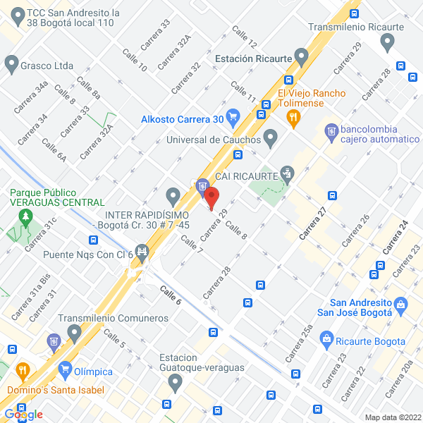 Map of Deposito Ricaurte Carlos Ltda