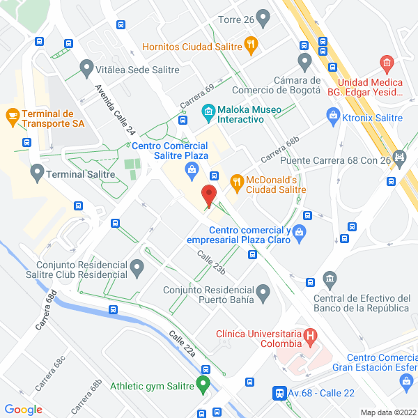 Map of Croydon Colombia S A