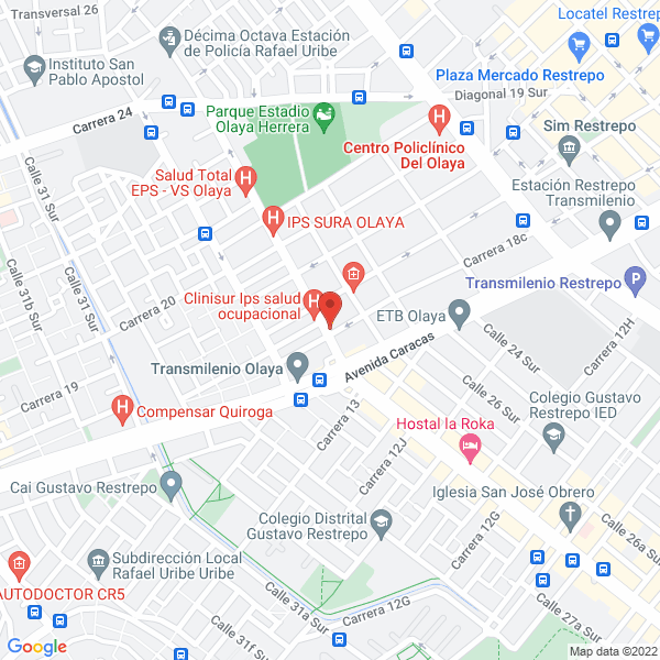 Map of Juan Pablo II I.P.S.