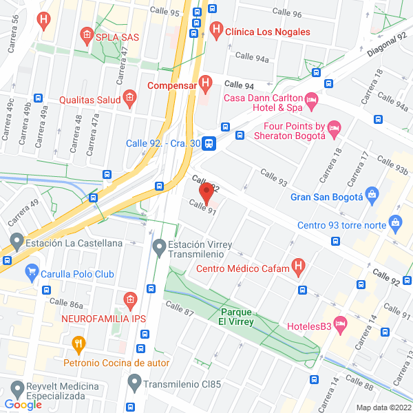 Map of Servicios Esteticos Art Esthetic Spa S.A.S.
