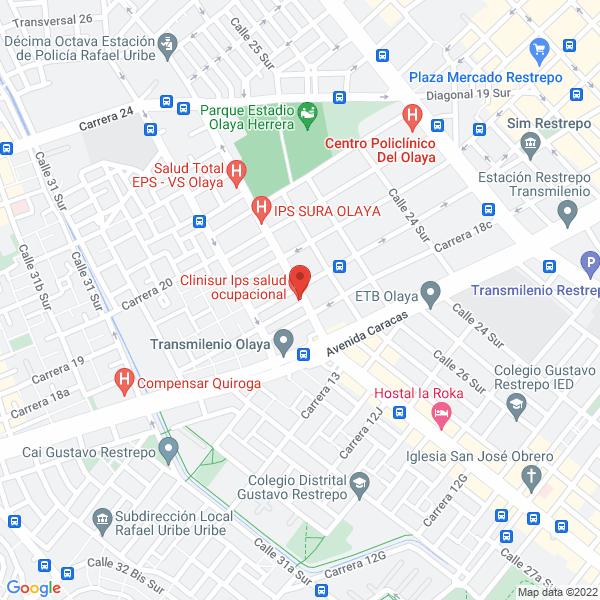 Map of Servicios Médicos Integrales Santa Elena S.A.S.