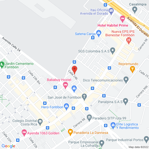 Map of Depósito Aduanero Aviatur S.A.