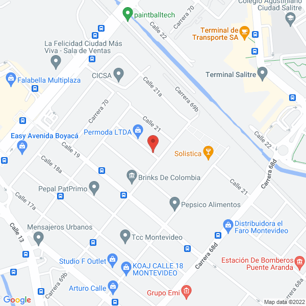 Map of Rv Repuestos S. A.