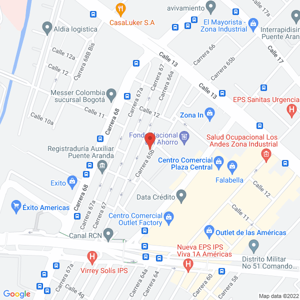 Map of Obras Civiles Ingeniería Y Proyectos Sas
