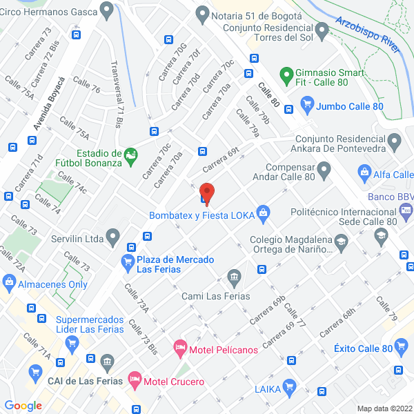Map of Cubreacril Ltda