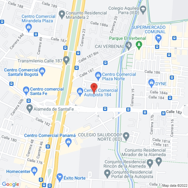 Map of Clases De Conducción Y Refuerzos En Bogotá