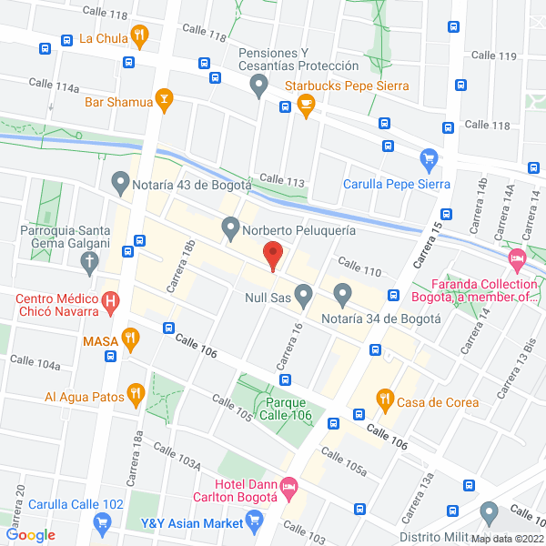 Map of Topógrafos Profesionales Asociados E. Ing. E.U.