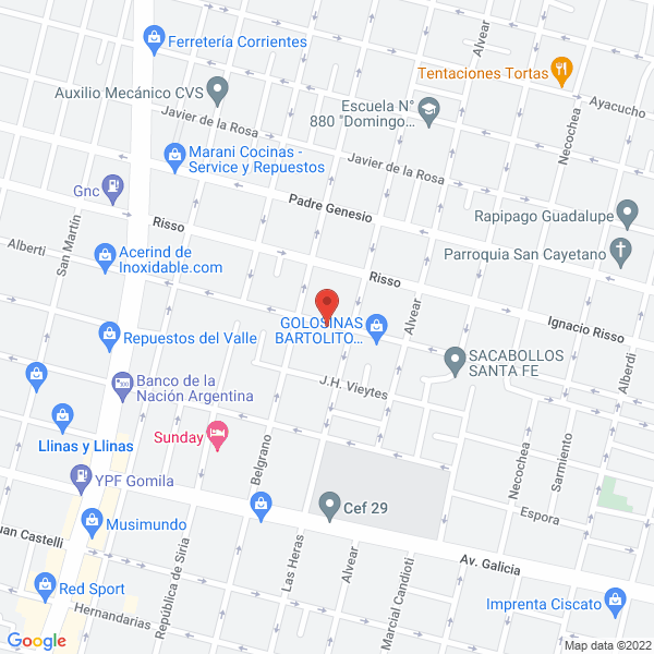 Map of Hugo Coria Plomeria Gas Instalaciones