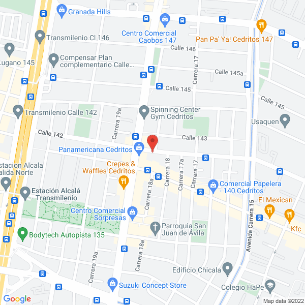 Map of Colegio Pensar Andino