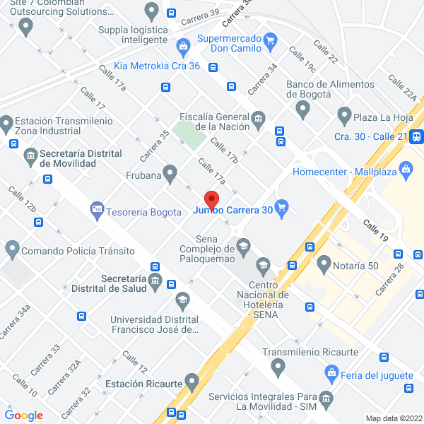 Map of Francisco Eslava Eslava