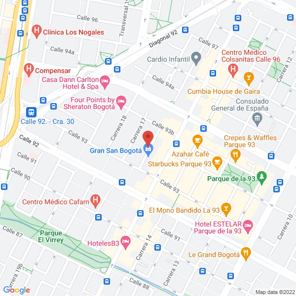 Map of Hotel Casa Lozada