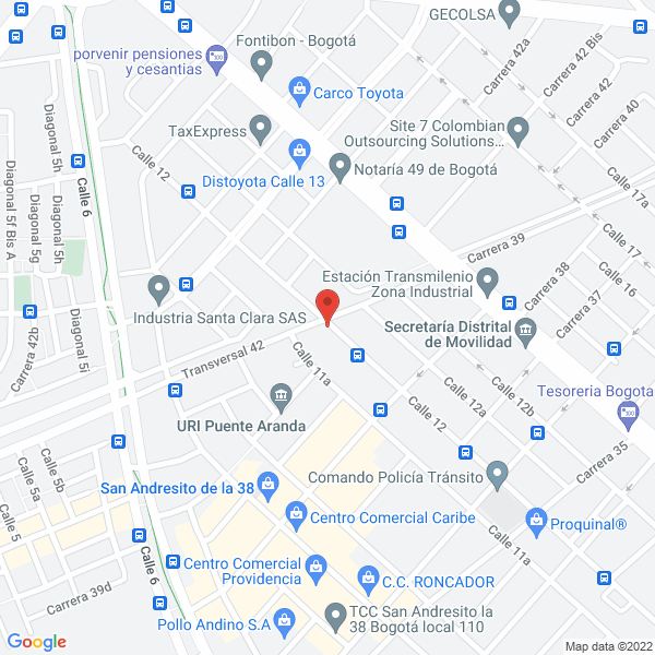 Map of Recicladora Industrial La 40 S.A.S.