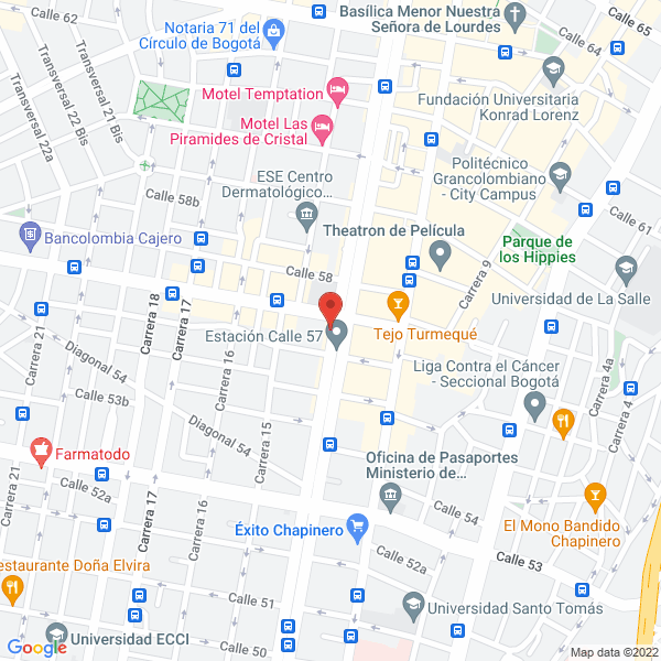 Map of Hotel Colonial Bogotà